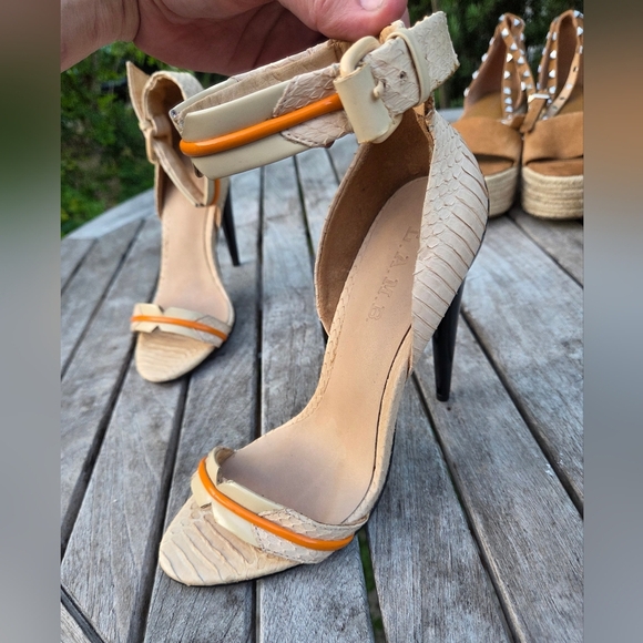 L.A.M.B. Tanorange Jazmyn Ankle Strap Heels - Picture 3 of 16